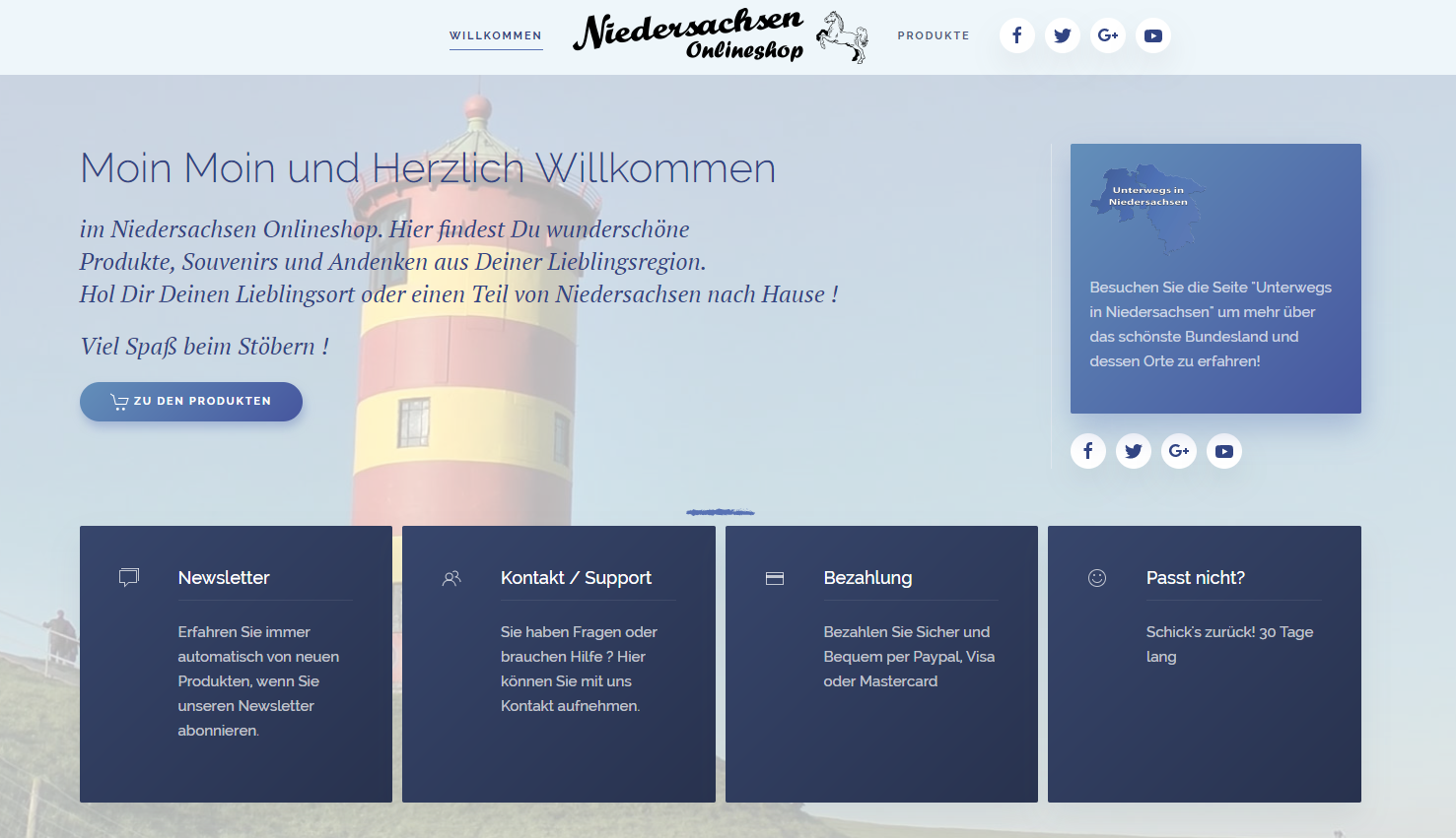 Niedersachsen Onlineshop im neuen Gewandt